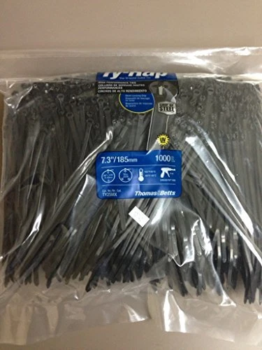 Thomas & Betts TY25MX Cable Tie 50lb 7" Ultraviolet Resistant Black Nylon wit...