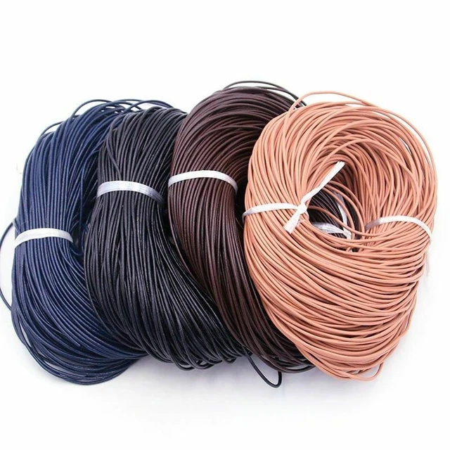 5 Metros / Lote 1-3mm Piel Auténtica Redondo Tanga Cuerda Brazalete Accesorios