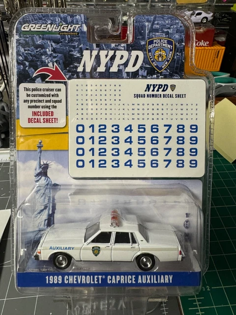Voiture Collection Métal Référence 19106 1990 Chevrolet Caprice Département De Police De New York NYPD 1:18 Greenlight 19106 Agence Tout Risque
