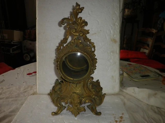 Cartel Pendule Ancien Style Louis XV - Bronze Et Marqueterie - Objet De Décoration Vintage