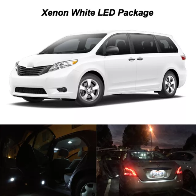 14 x White LED Interior Bulbs License Plate Light For 2004-2017 2018 2019 Sienna 2