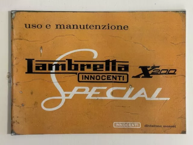 Libretto uso e manutenzione Lambretta X200 Special