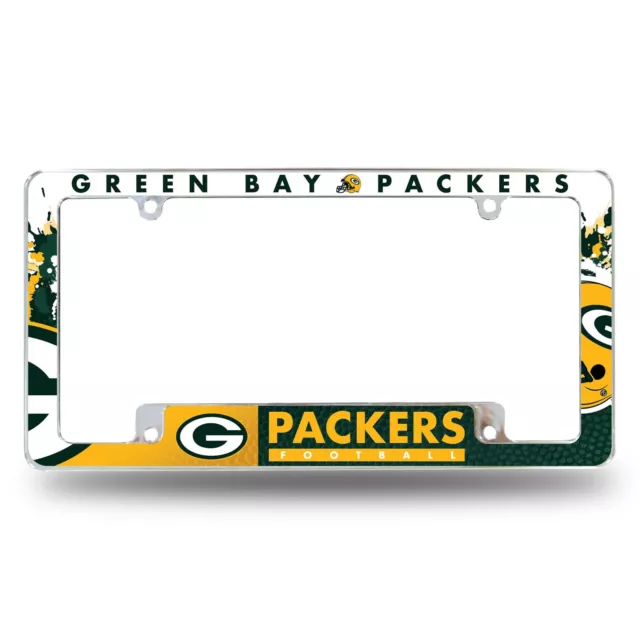 Green Bay Packers Chrome ALL OVER Premium License Plate Frame Cover Truck Car