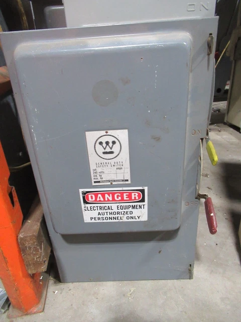 WESTINGHOUSE GF224, 200 Amp, 240 Volt, 2P2W, Fused, Vintage Disconnect ...