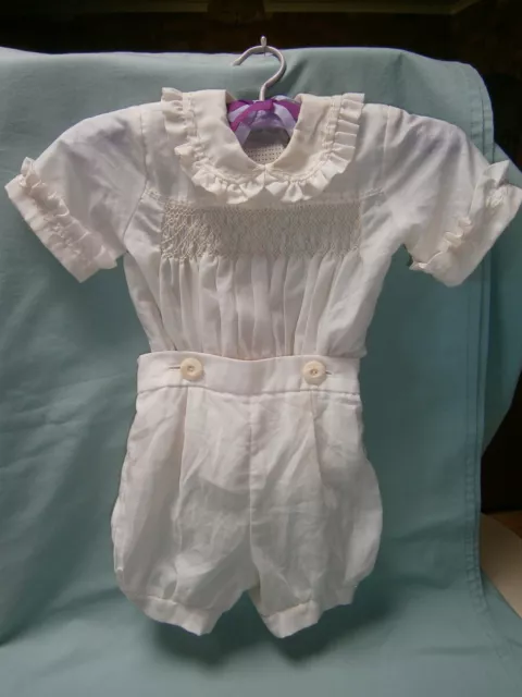 Vintage Hand Made Smocked Embroidered Toddler's Romper Suit (Top & Shorts)