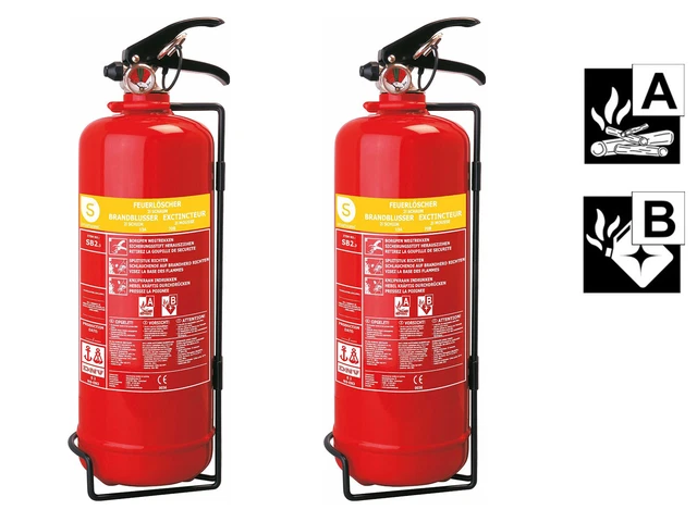 Set da 2 estintori schiuma estintori 2 litri, classi antincendio A, B