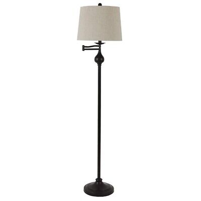 Decor Therapy Tina 63 in. Swing Arm and Ball Accent Bronze Floor Lamp