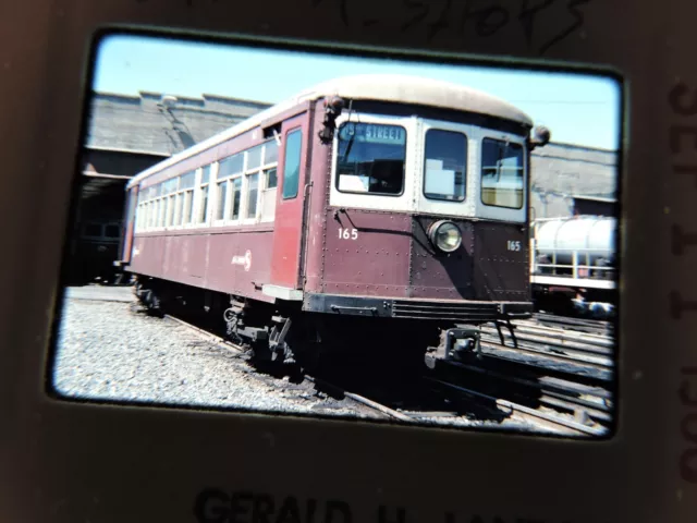 Orig 1980 red mount Kodachrome Philadelphia PA SEPTA trolley slide