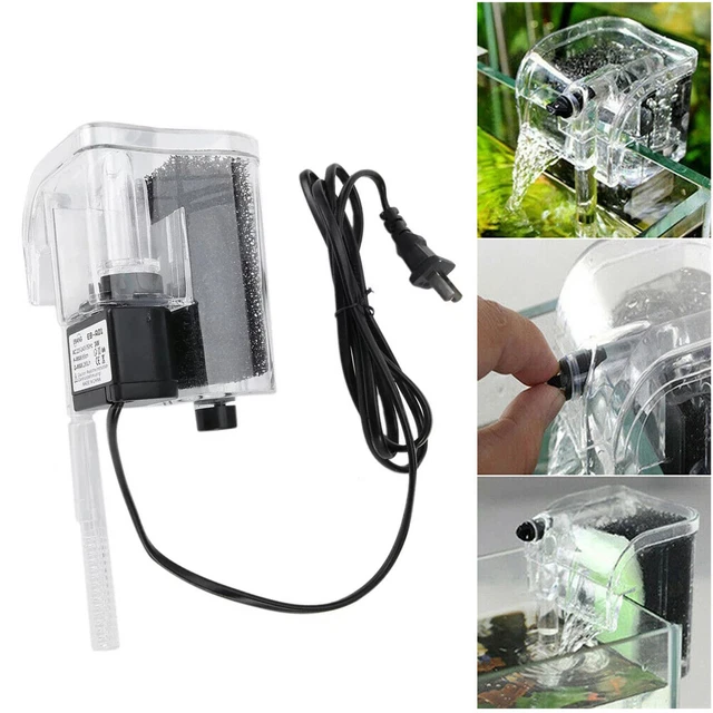Aquarium Fish Tank Waterfall Hang On External Oxygen Pump Water Sponge Filter