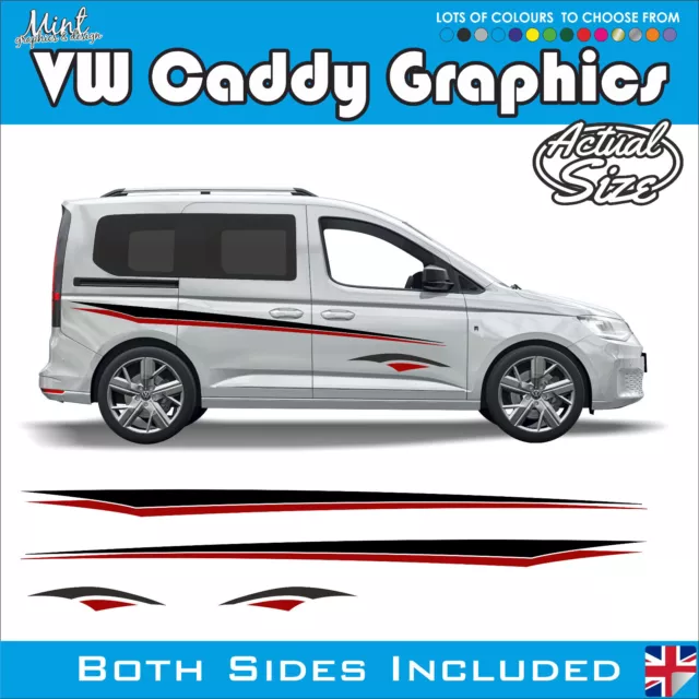 VW CADDY Side Stripes SPORT LINE Decals Stickers Van Graphics FREE P&P 084
