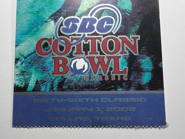 2002 Cotton Bowl Oklahoma Sooners Arkansas Razorbacks Ticket Stub Football SBC 3