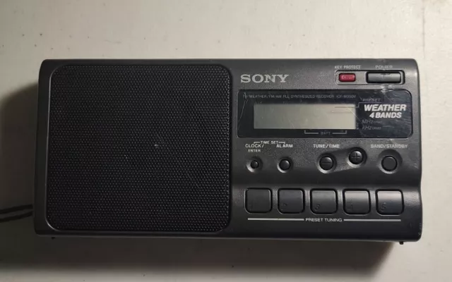 Sony ICF-M350V Black 4 Band Receiver TV Weather AM FM Portable Radio