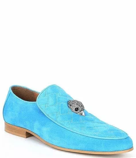 Kurt Geiger London Men's Hugh Eagle Head Quilted Suede Loafers 10.5  (195.00)