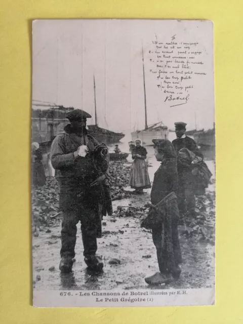 cpa Bretagne Breizh PÊCHEURS BATEAUX Marinier Maître d’équipage Mousse BOTREL