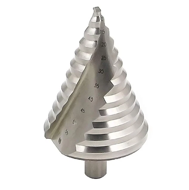 Step Drill Bit Set Large HSS Steel Spiral Groove12 Sizes Cone Hole Cutting Tool