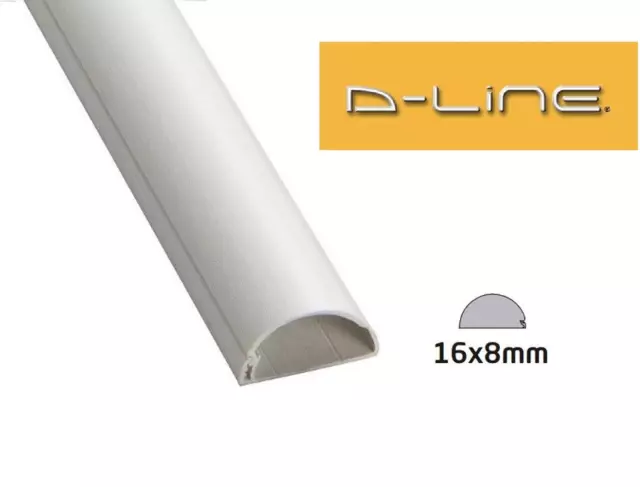 D Line Trunking Sticky Adhesive Cable Tidy White 16x8 30x15 50x25mm PVC  Dline