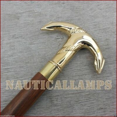 Brass Anchor Handle Antique Gift Vintage Designer Wooden Walking Cane Stick