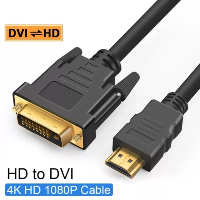 Convertitore da DVI a HDMI Cavo da Dvi a HDMI Adattatore per PC/Proiettore/HDTV/DVD