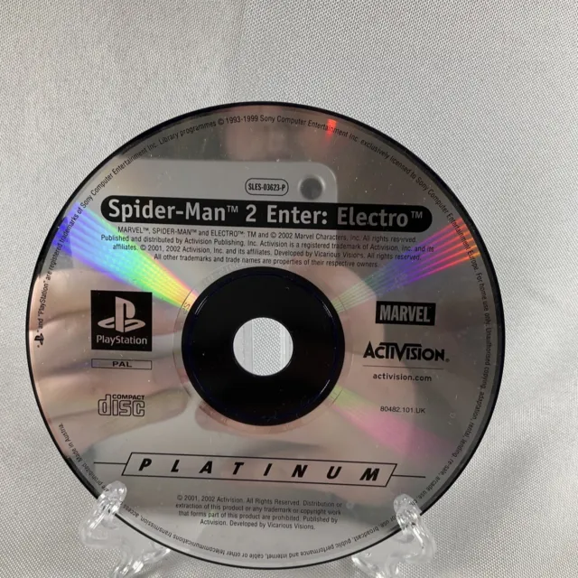 Spider-Man 2 Enter Electro - Ps1 Platinum Game Disc Only Pal Playstation 1