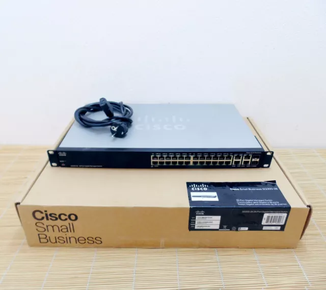 SRW2024-K9 Cisco SG300-28 28-port Gigabit Managed Switch used in Box