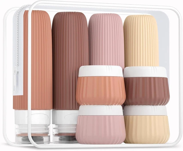 Confezione Da 4 Bottiglie Da Viaggio In Silicone A Prova Di Perdite Comprimibili Accessori Da Viaggio Contenitori Per Articoli Da Toeletta Mxbc