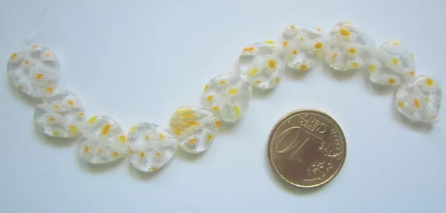 Perlas corazón cristal milflores 12 mm X 11 UNIDADES gama transparente amarillo