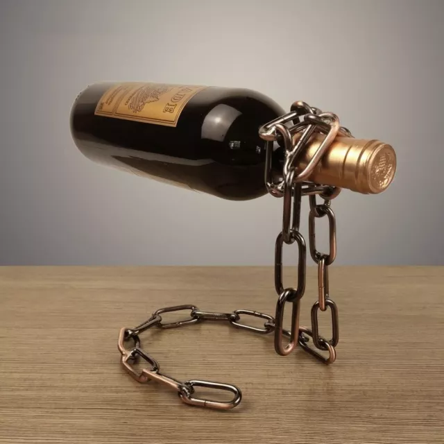 NEW For Wine Bottle Magic Iron Chain Stand Shelf Hanging Holder Display Bracket 3