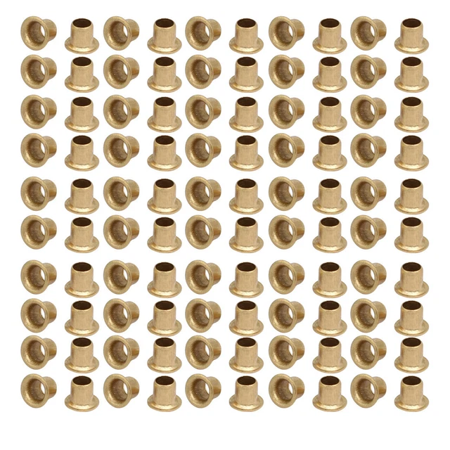 100 Pièces D'oeillets Creux M2x3.5mm Plaqués Laiton Doré - Pour Rivetage, Marque Uxcell, Neuf