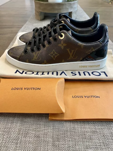 Authentic Women Louis Vuitton Frontrow Monogram Sneakers Size 7 Monogram 37  Shoe