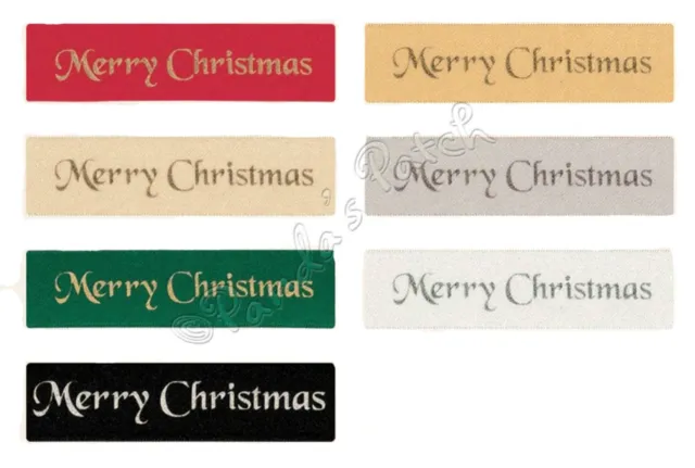 Berisfords Merry Christmas Satin Ribbons 7 Colours 10mm or 25mm - Choose Length