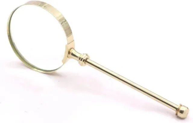 RII Magnifying Glass with Solid Brass Handle, Handheld Magnifying Glass Lens