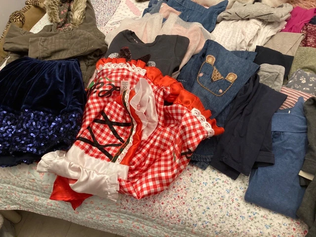 girls clothes bundle age 3-4 years including leggings dresses vests tights coat  2