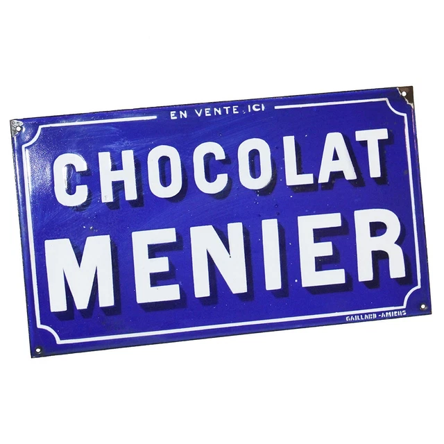 PLAQUE PUBLICITAIRE EN tôle emboutie chocolat DELESPAUL-HAVEZ vintage