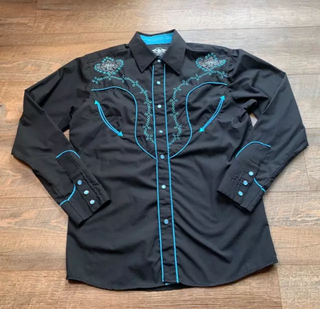 Men's El General Fringe Embroidered Western Shirt Long Sleeve No.15