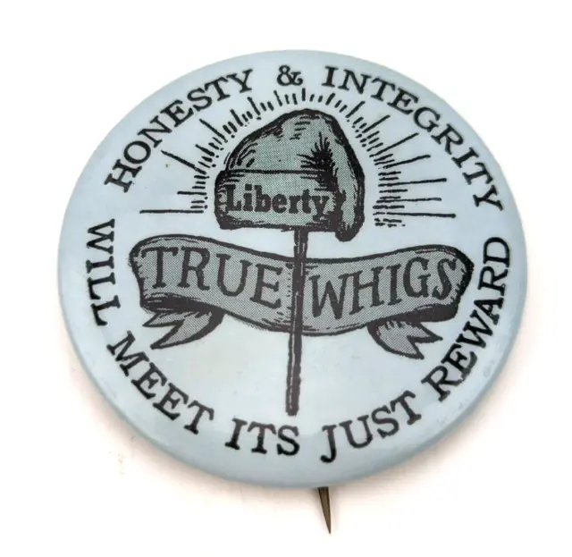 Vintage 1967 Art Fair LWP Liberty True Whig Party TWP Political Pinback Badge A2