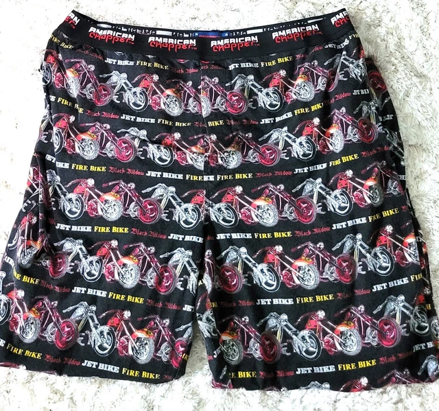 AMERICAN CHOPPER FIRE BIKE JET BIKE PAJAMA LOUNGE PANTS Motorcycle vtg size L