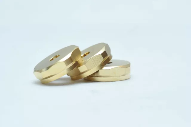 Gold Plate Trumpet Bottom Valve Caps (3 PCs)