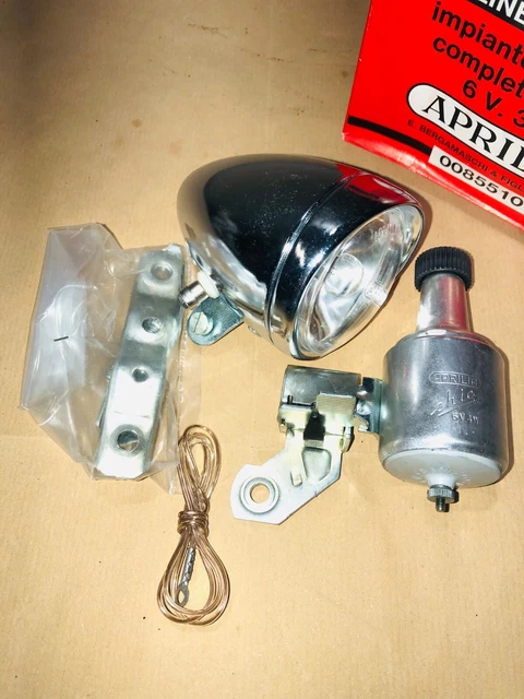 Impianto Luce Anteriore Per Bici Slippery Super 6V 3W+3W Con Dinamo - Nuovo