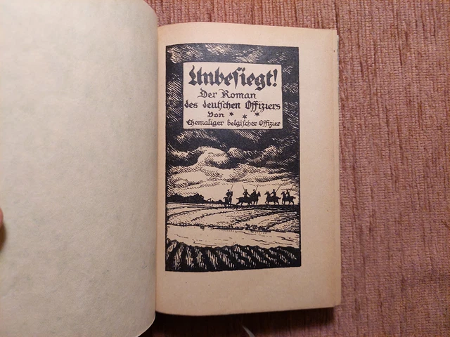 UNBESIEGT! Roman DEUTSCHER OFFIZIER 1921 ERSTER WELTKRIEG Leder Handeinband 6