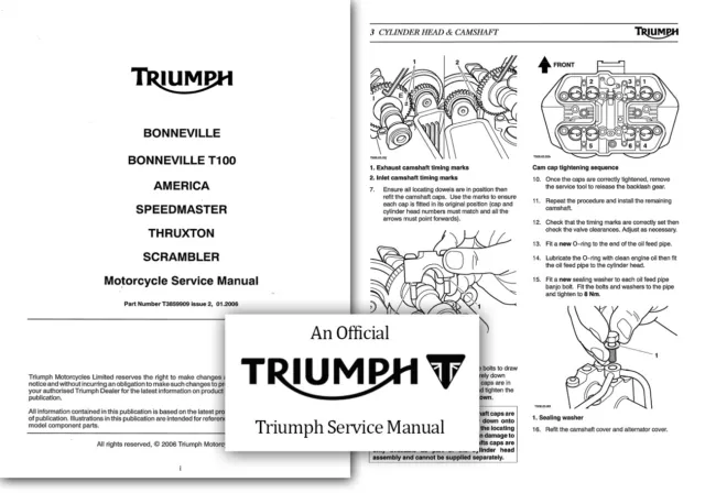 Triumph Bonneville America Speedmaster Scrambler Thruxton Service Manual - USB