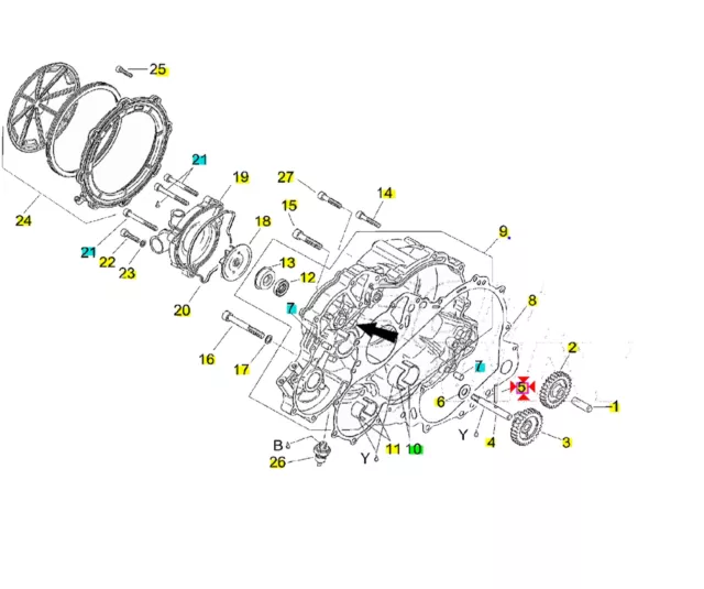 Spina Pompa Olio Aprilia Per Aprilia Rsv Rsv R 1000 Dal 2001 Al 2002