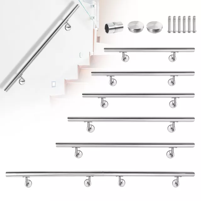 Edelstahl Geländer Wand Handlauf Träger V2A Treppe Haltegriff 42mm Einzelteile