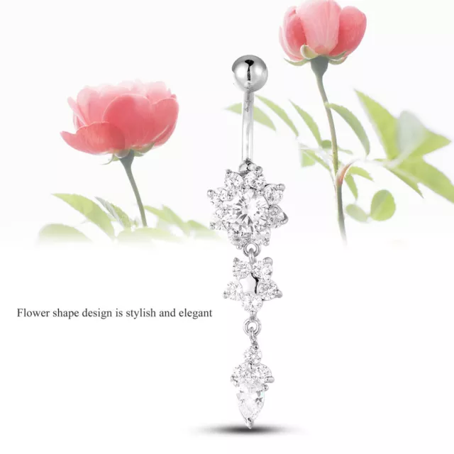 Flower Shaped Anti Allergy Copper Belly Navel Ring Plating Body Piercing XXL