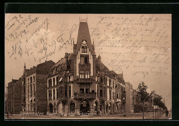 CPA Diedenhofen, Kaiser Carl- et Parkstrasse 1907