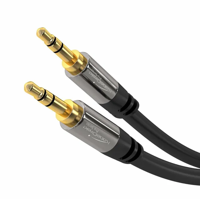 Pro Series 25 feet  3.5mm Port Audio Aux Cord, 24k Gold-Plated, Male to Male