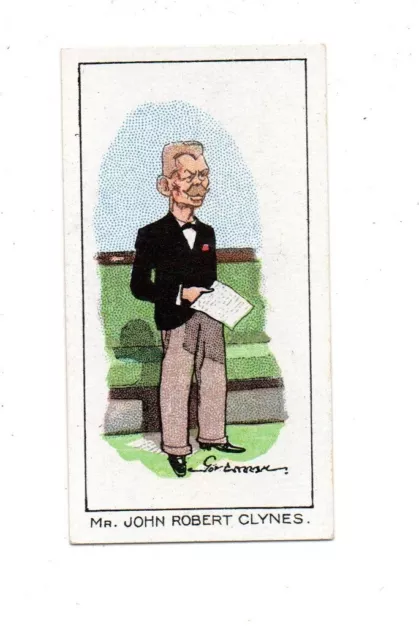 CARRERAS CIGARETTE CARD NOTABLE M.P.s 1929 No. 30 Mr. JOHN ROBERT CLYNES