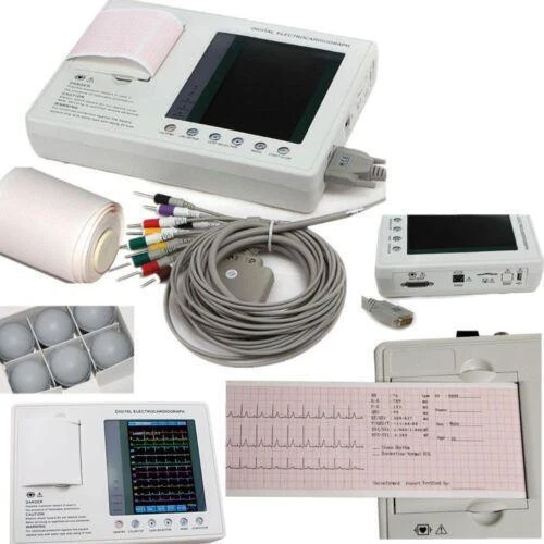 Medical 3-Channel 12-Lead Electrocardiograph ECG EKG Machine  Interpretation US