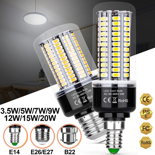 4Pack LED Light Bulb E26/27 E14 B22 Corn Light Bulb Lamp SMD5736 Cool/Warm White