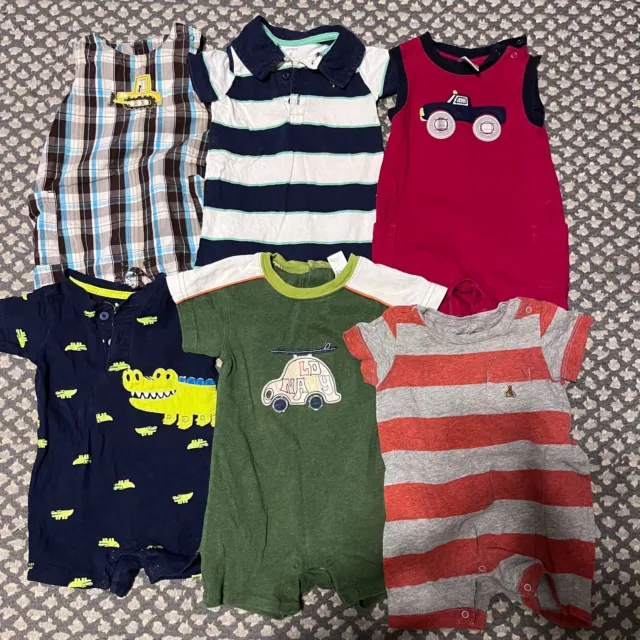 Baby Boy Lot 6 3-6 Months Summer Romper One-Piece Outfit Carters Gap Old Navy GC