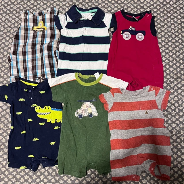 Baby Boy Lot 6 3-6 Months Summer Romper One-Piece Outfit Carters Gap Old Navy GC